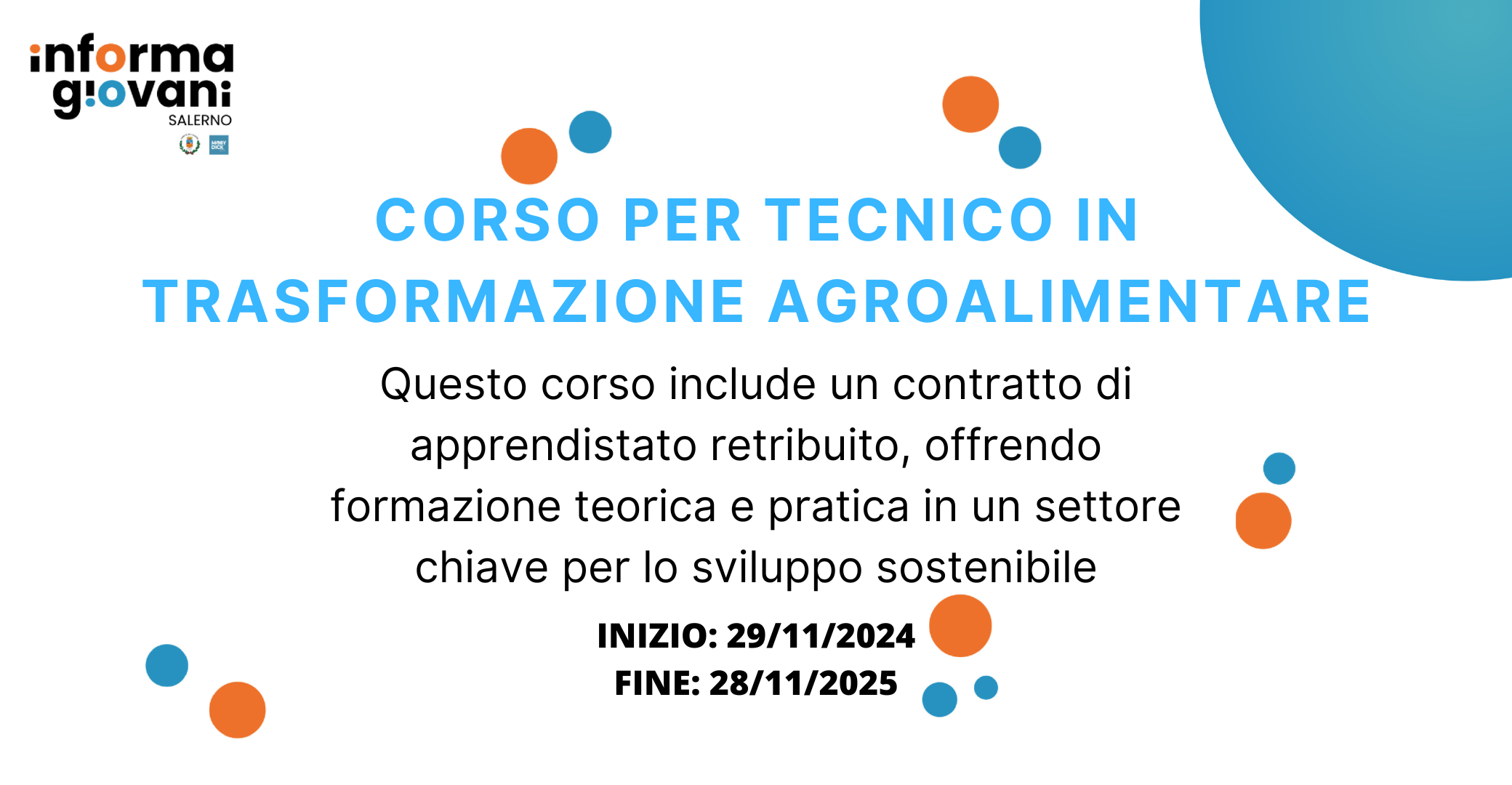 CORSO PER TECNICO IN TRASFORMAZIONE AGROALIMENTARE